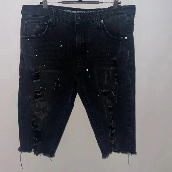 Men’s Distressed Paint splatter shorts size 36 - Picture 1 of 7